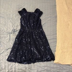 Elegant Navy Sequin Dress